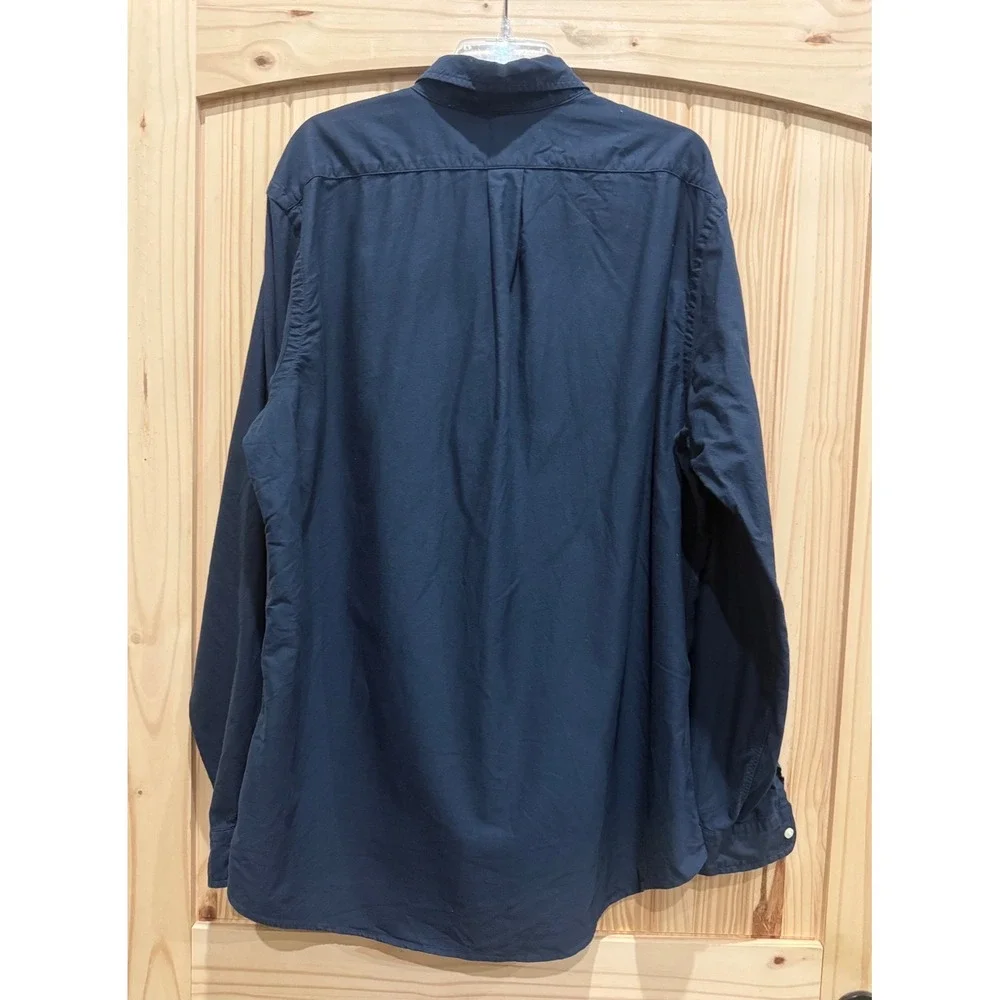Polo Ralph Lauren Mens XL Classic Fit Navy Blue Cotton Button Down Shirt